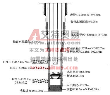注水泥施工井身结构示意图