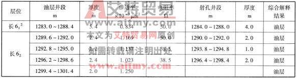 油层及射孔段