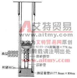设计砸铅封后防砂管柱结构示意图