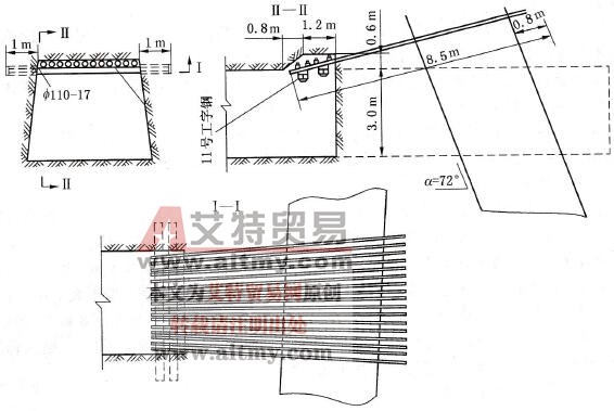 金属骨架钻孔布置